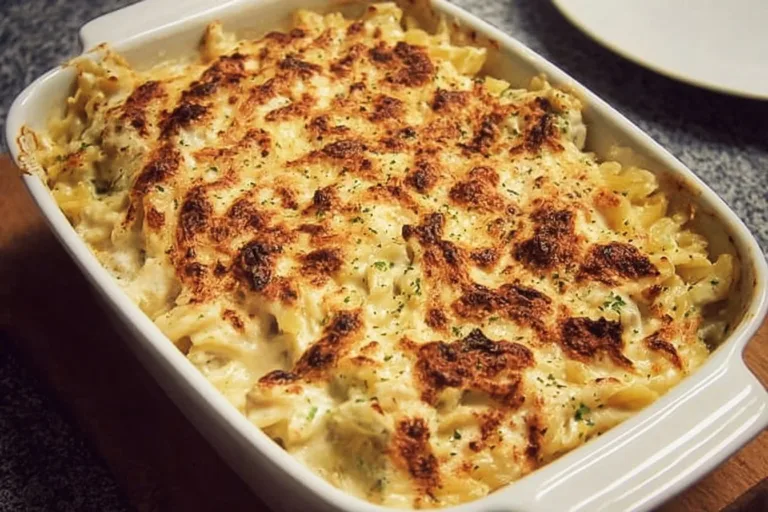 Delicious Alfredo Bake with pasta and creamy sauce