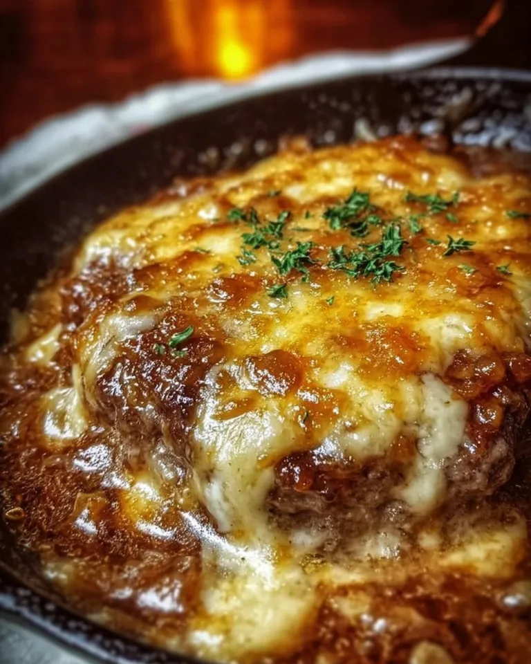 Amish Hamburger Steak Bake served on a plate with sides