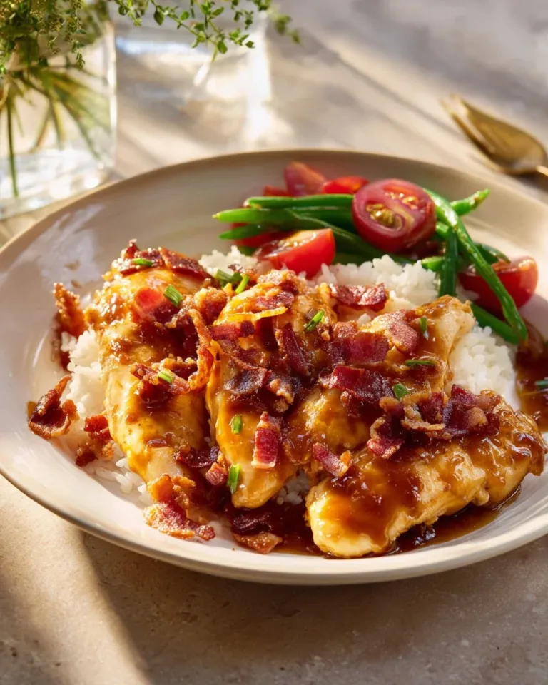 Delicious Bacon Brown Sugar Chicken Tenders served on a plate.