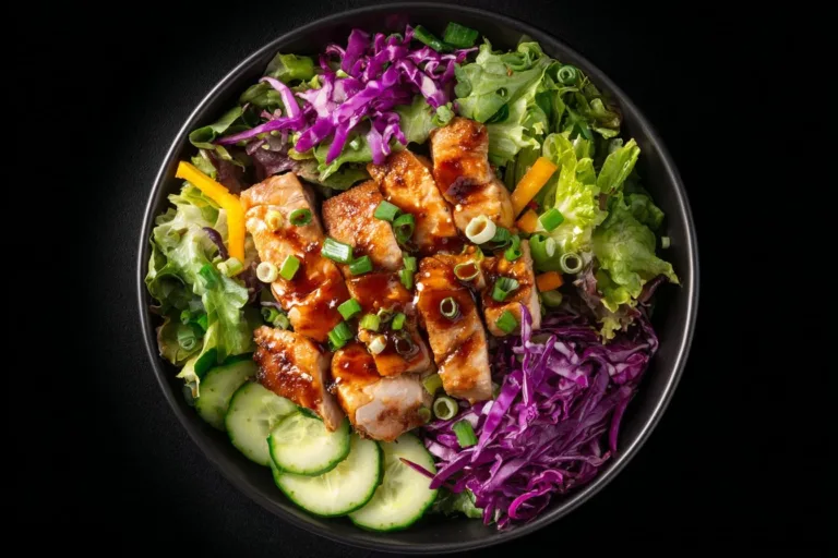 Delicious Bang Bang Chicken Bowl with crispy chicken, spicy sauce, and fresh veggies.