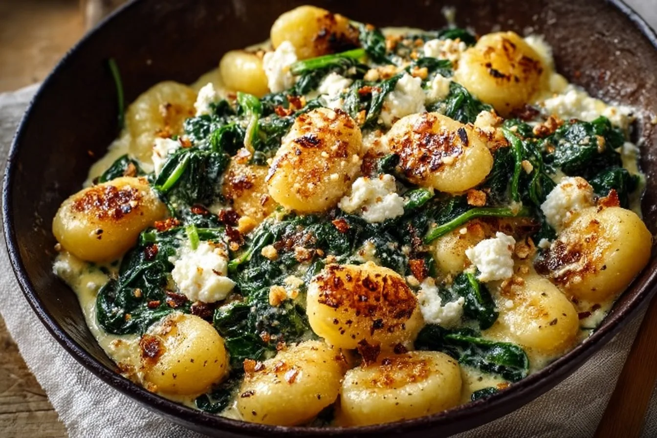 Creamy Gnocchi with Spinach and Feta