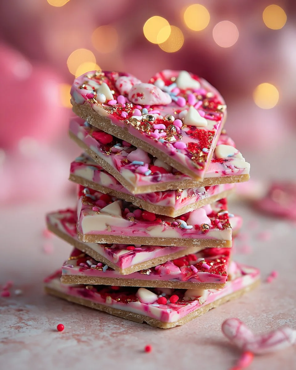 Delicious Chocolate Candy Bark topped with nuts and sprinkles