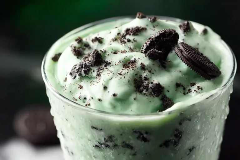 Delicious homemade Copycat Oreo Shamrock McFlurry with Oreo cookies and mint.