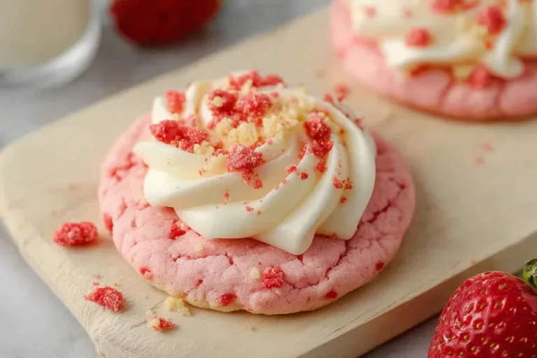 Delicious CRUMBL Strawberry Shortcake Cookies on a plate