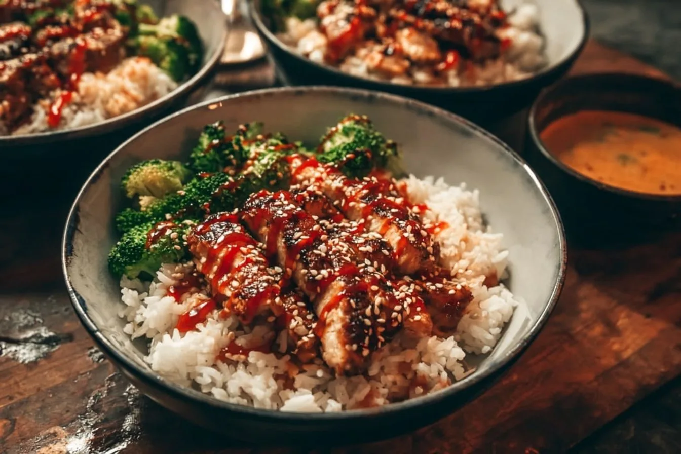 Sticky Chicken Rice Bowls