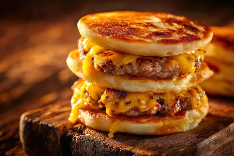 Homemade McGriddle served on a plate with syrup