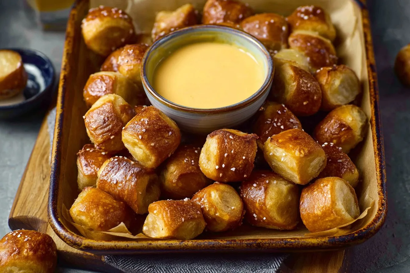 Pretzel Bites with Cheese Sauce