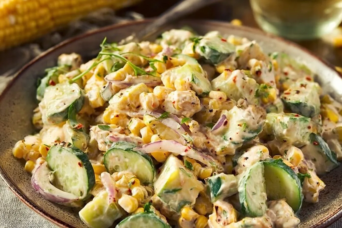 Street Corn Creamy Cucumber Salad