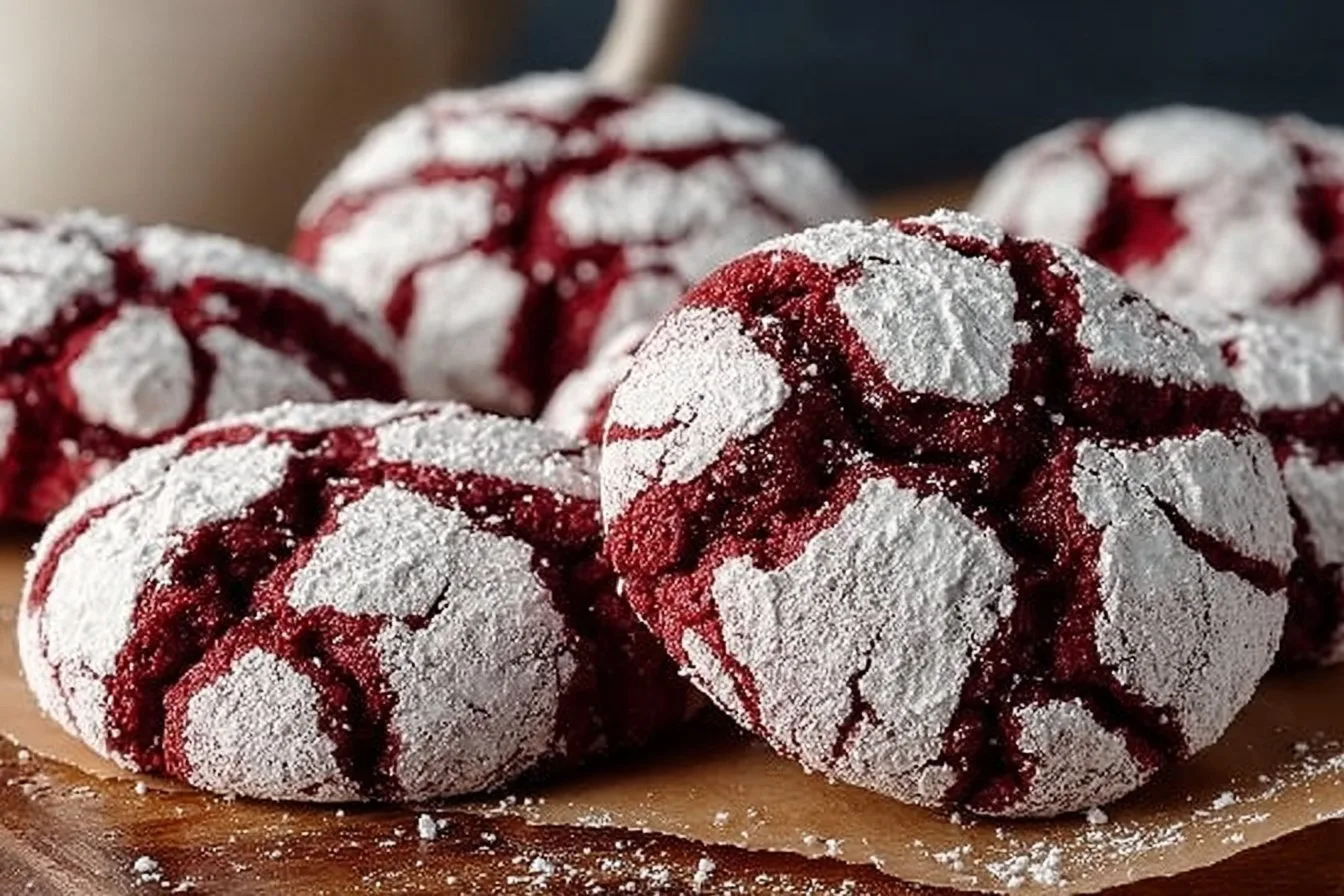 Red Velvet Crinkle Cookies
