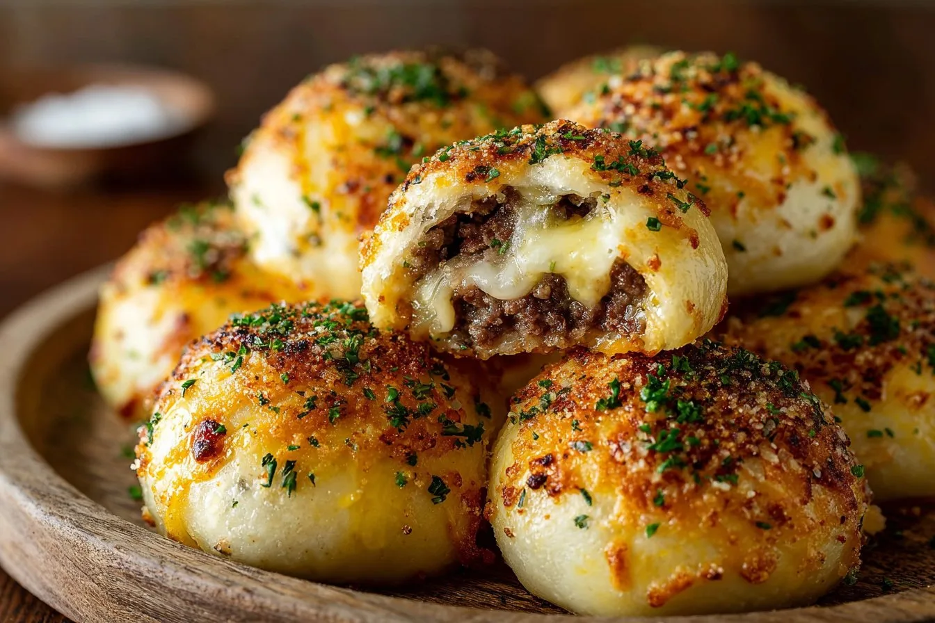 Garlic Parmesan Cheeseburger Bombs