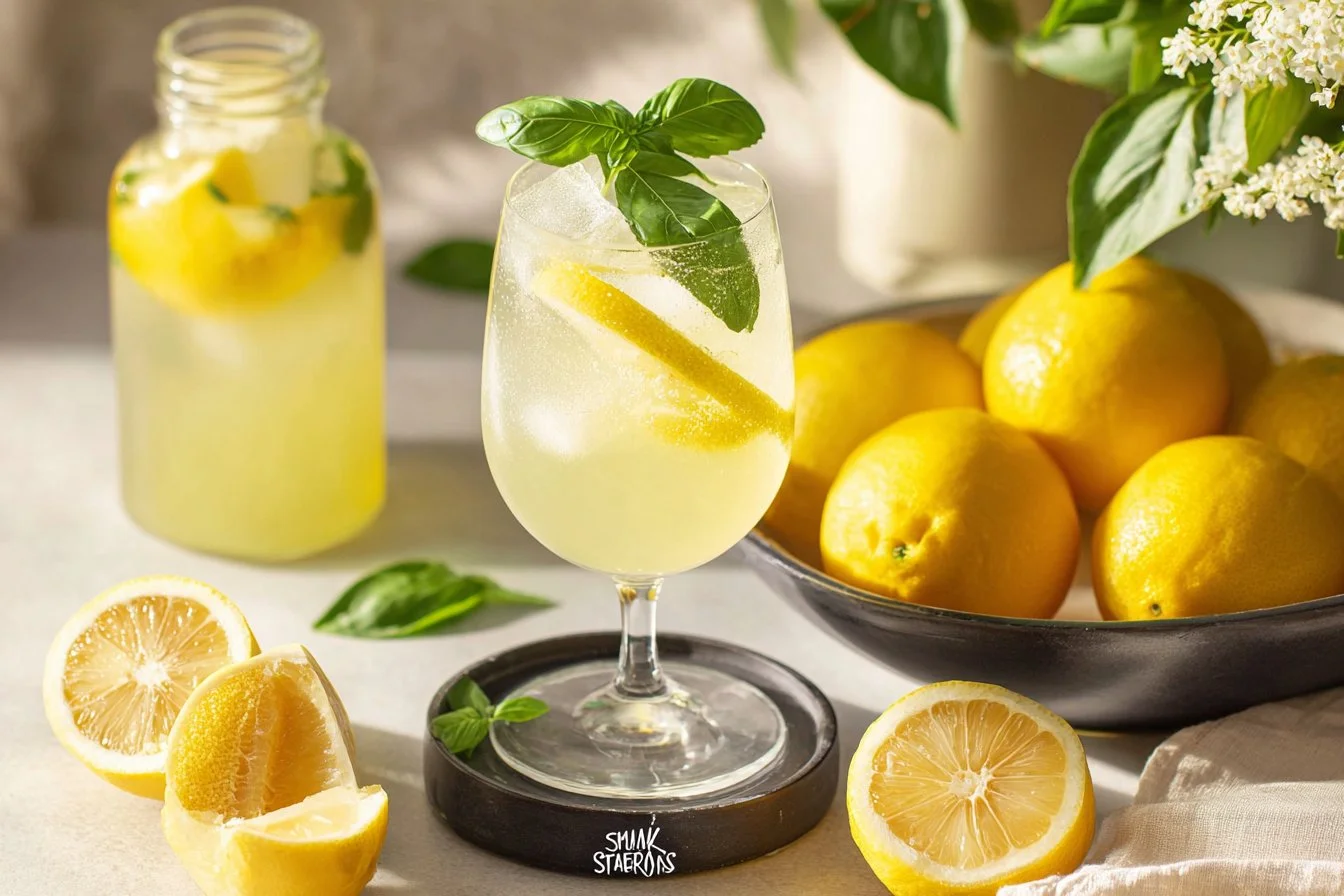 A refreshing Limoncello Spritz cocktail served in a glass with lemon garnish.