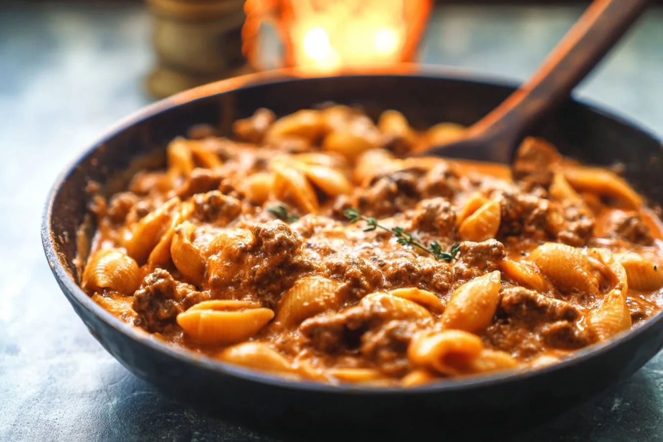 Creamy Beef and Shells