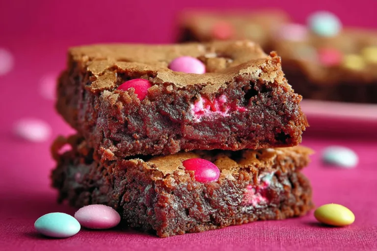 Delicious M&M brownies perfect for Valentine's Day treats