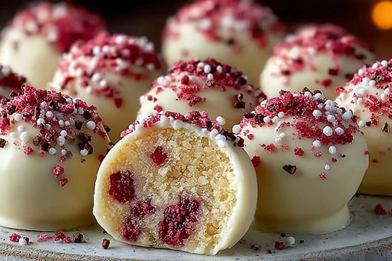 White Chocolate Raspberry Truffles