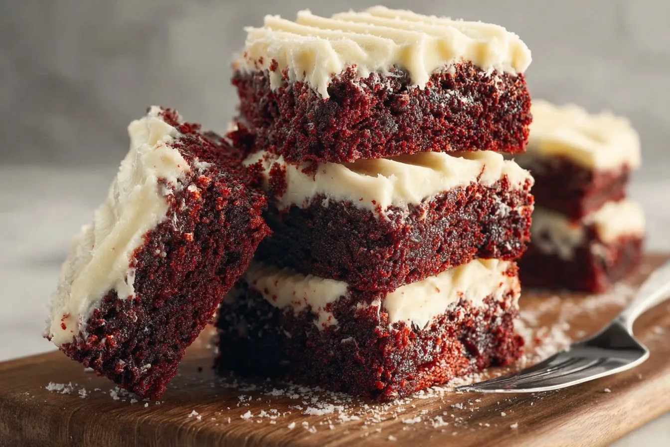 Red Velvet Brownies with Cream Cheese Frosting