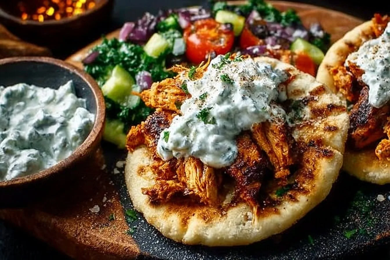 Sheet Pan Chicken Pitas With Tzatziki