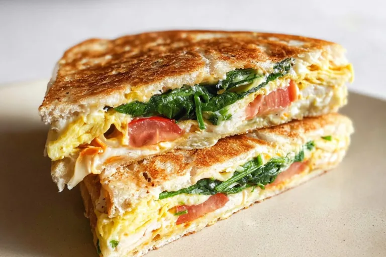 Plate of savory cottage cheese pancakes topped with fresh herbs