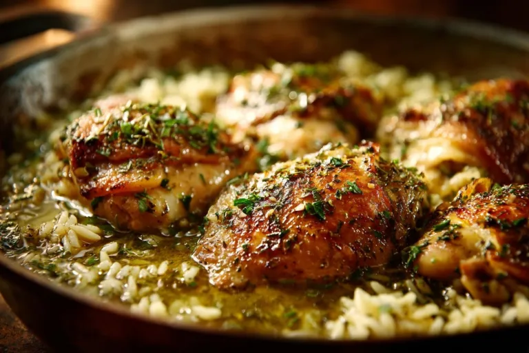 Slow Cooker Lemon Herb Chicken served with fluffy rice