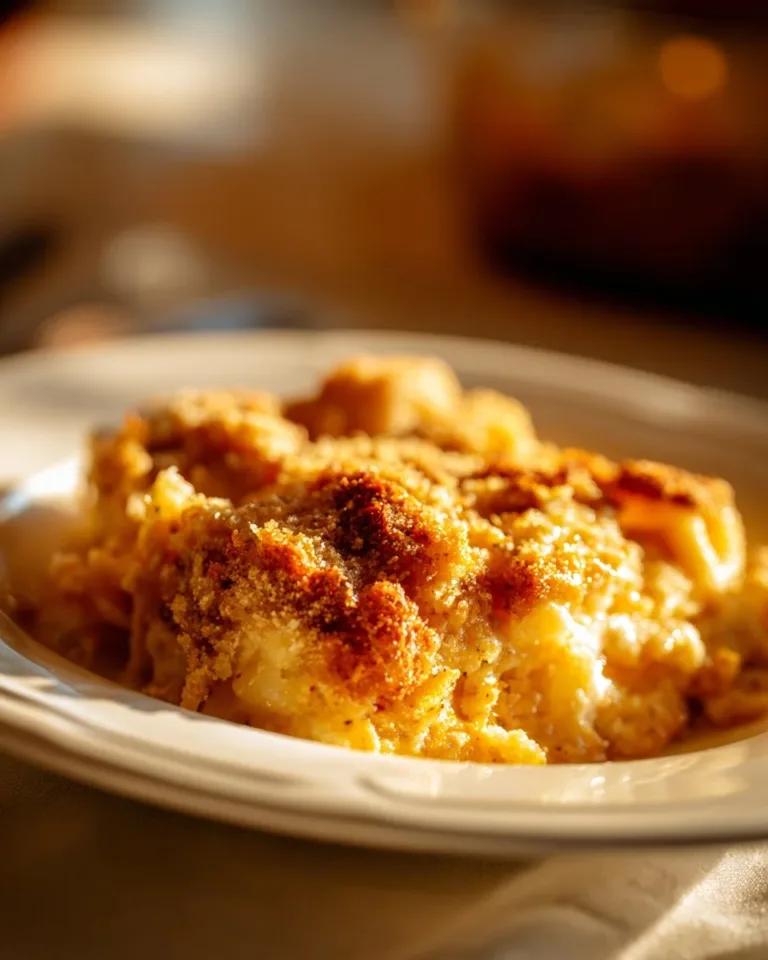 Spicy Southern cheesy chicken spaghetti casserole in a baking dish