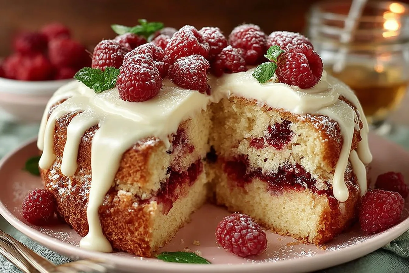 White Chocolate Raspberry Cake