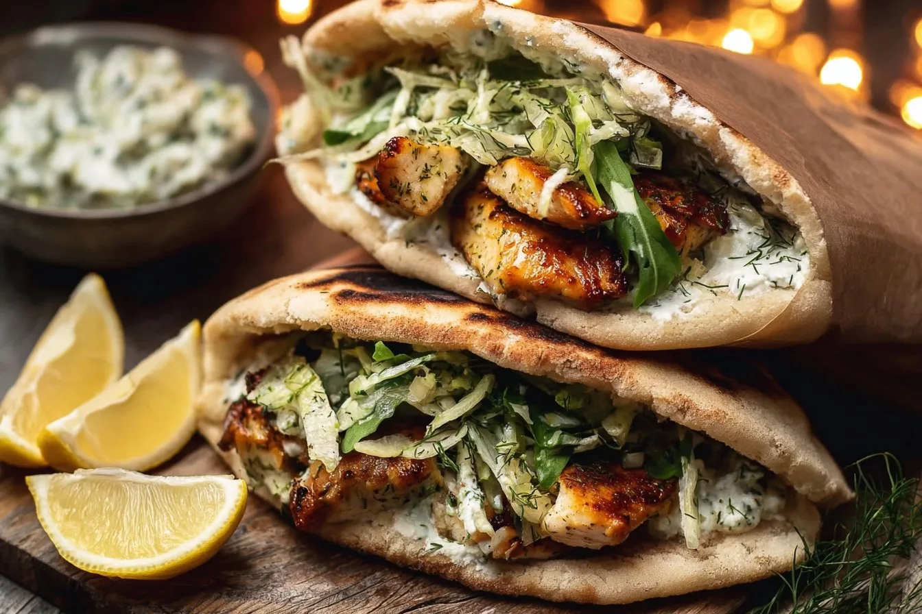 Lemon Herb Chicken Pitas
