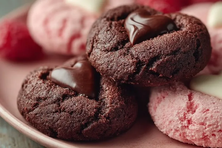 Valentine Ganache Cookies with rich chocolate ganache filling