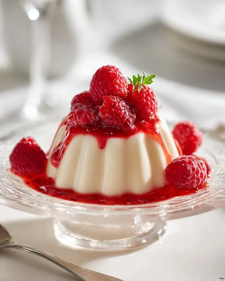 Silky Vanilla Panna Cotta served with fresh berries