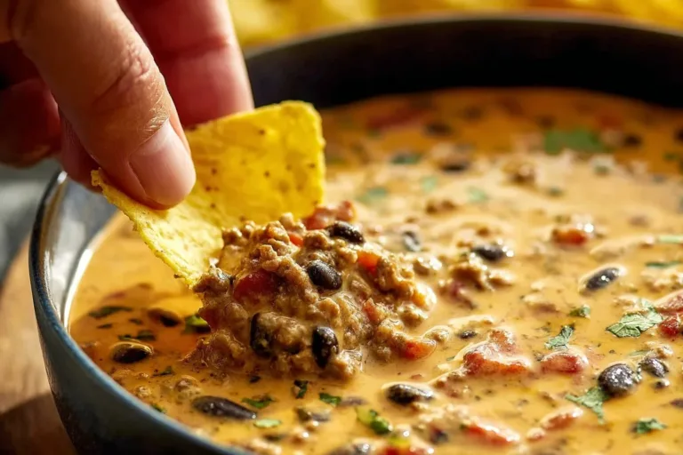 Delicious Velveeta Cheese Dip served with tortilla chips