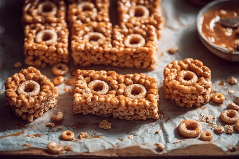 Homemade 3-ingredient cereal bars on a plate, ideal for quick snacks.