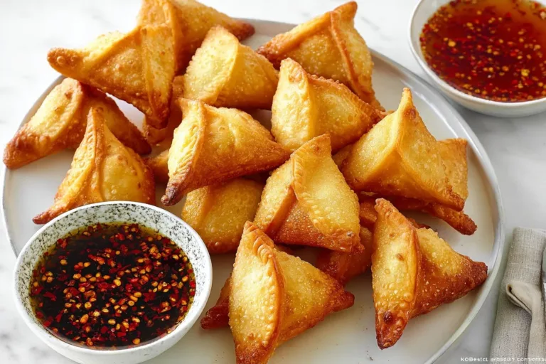 Delicious air fryer cream cheese wontons served as an appetizer