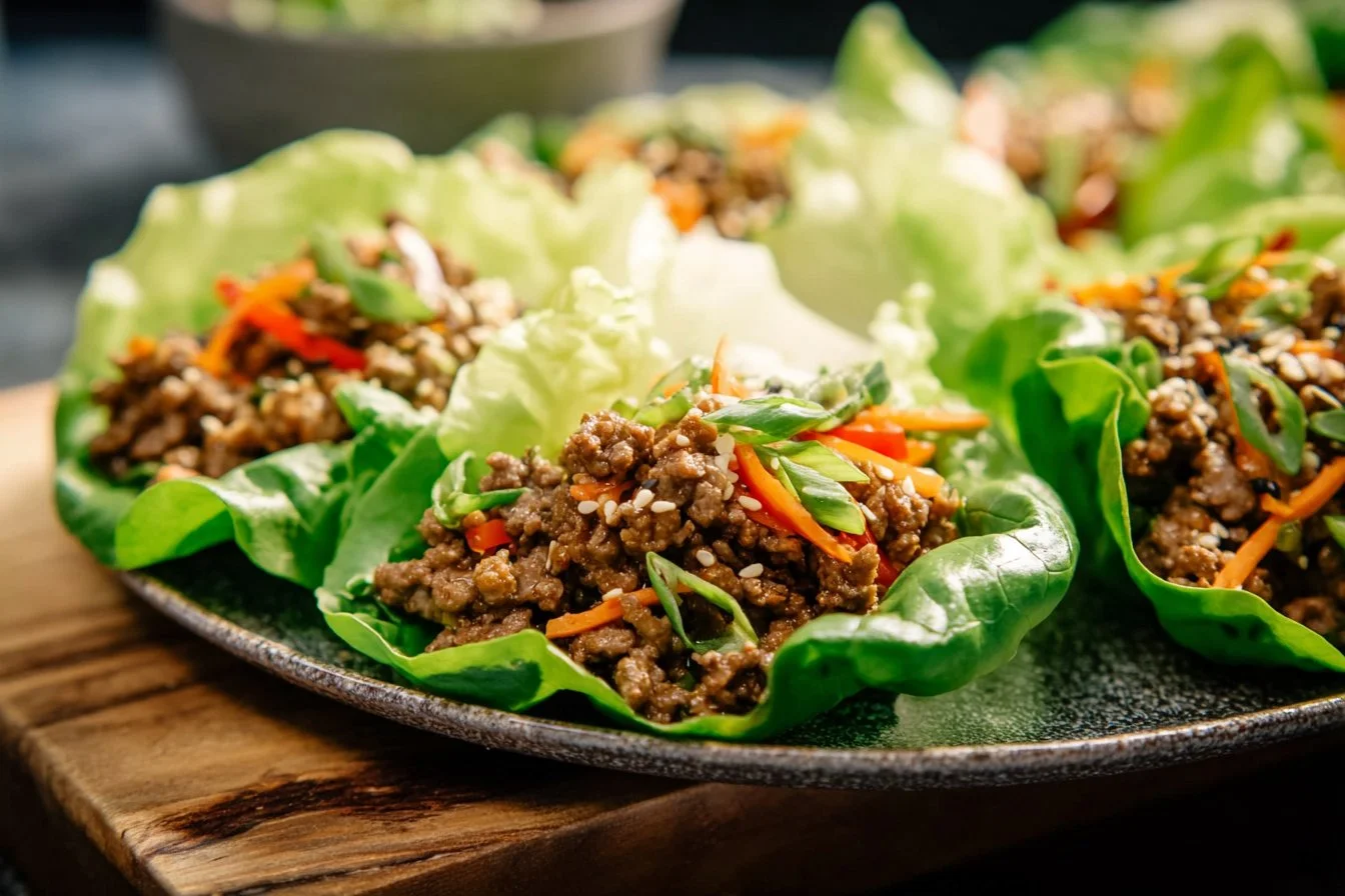 Asian Style Ground Beef Lettuce Wraps