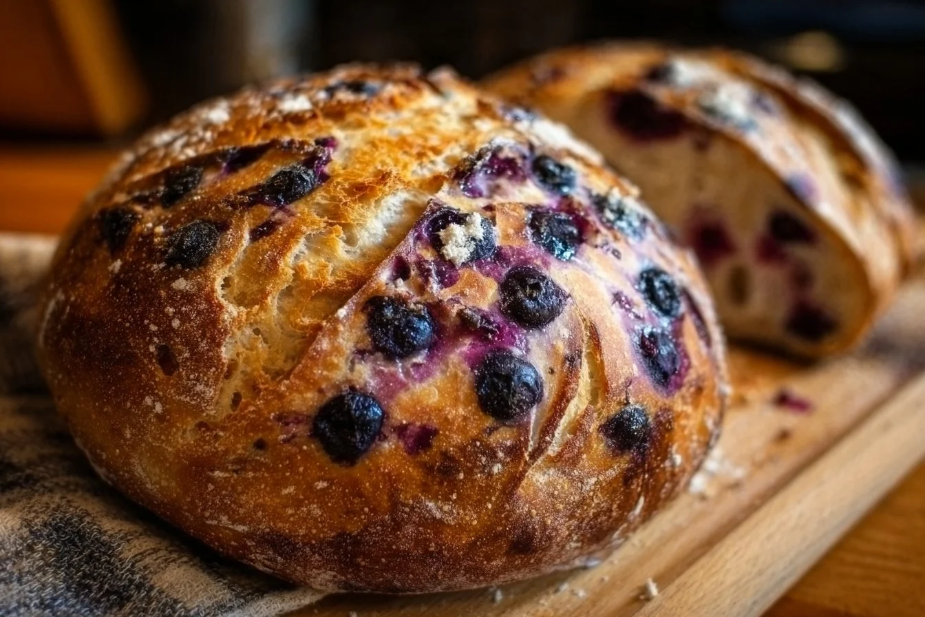 Blueberry Lemon Cream Cheese Sourdough Bread