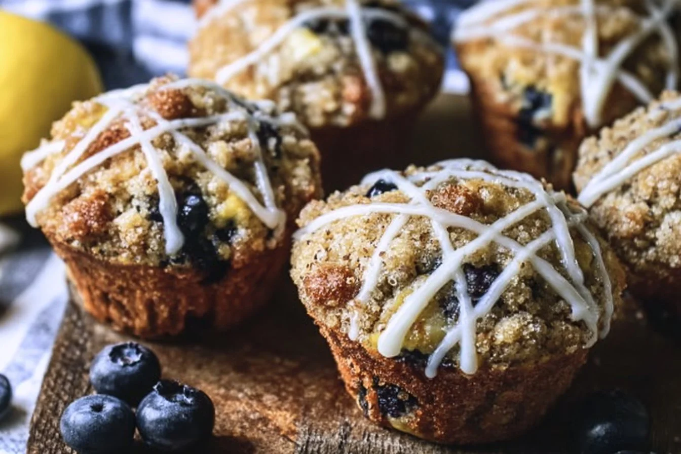 Blueberry Lemon Poppy Seed Sourdough Muffins