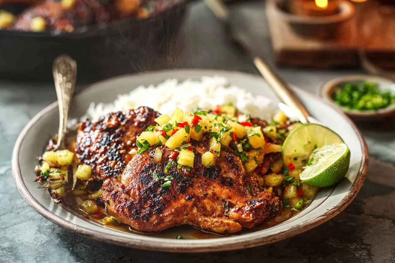 Caribbean Jerk Chicken with Pineapple Salsa