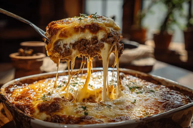 Delicious Cattle Drive Casserole served in a rustic dish with fresh ingredients