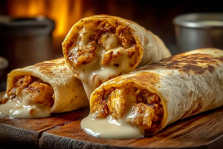 Delicious cheesy garlic chicken wraps ready to be enjoyed.