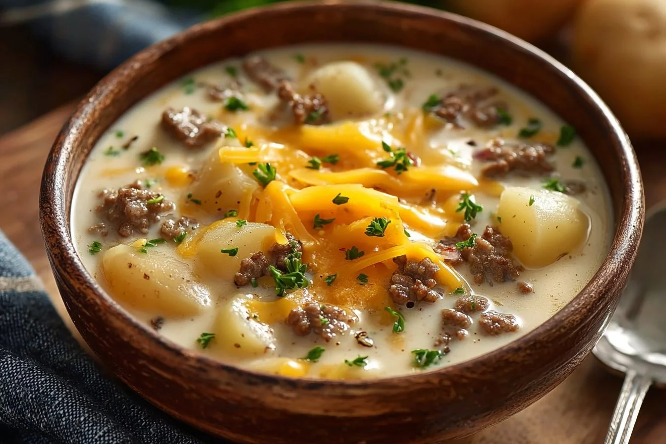 Cheesy Hamburger Potato Soup