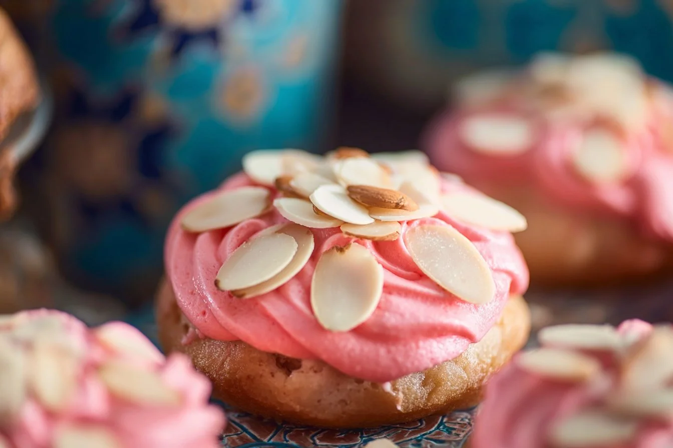 Delicious Cherry Almond Cookies stacked on a plate, ready to enjoy.