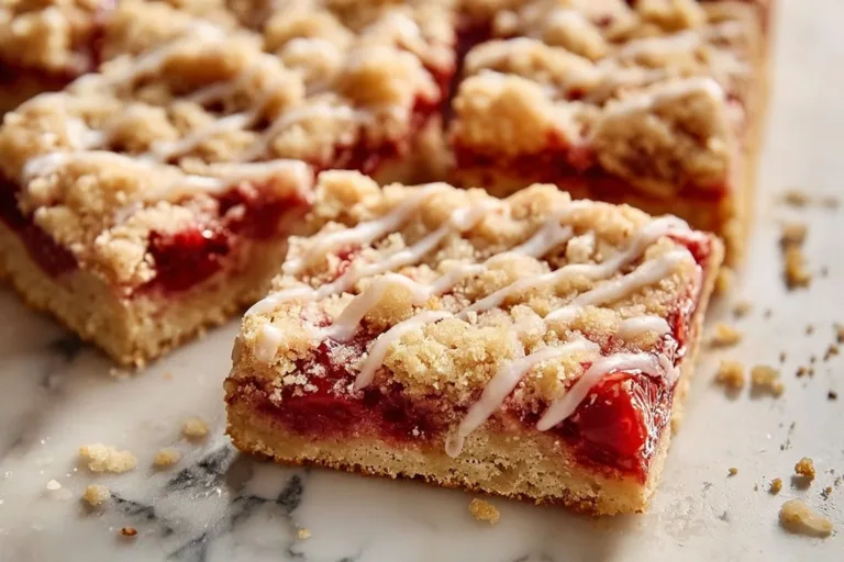 Delicious cherry pie bars topped with fresh cherries and a golden crust