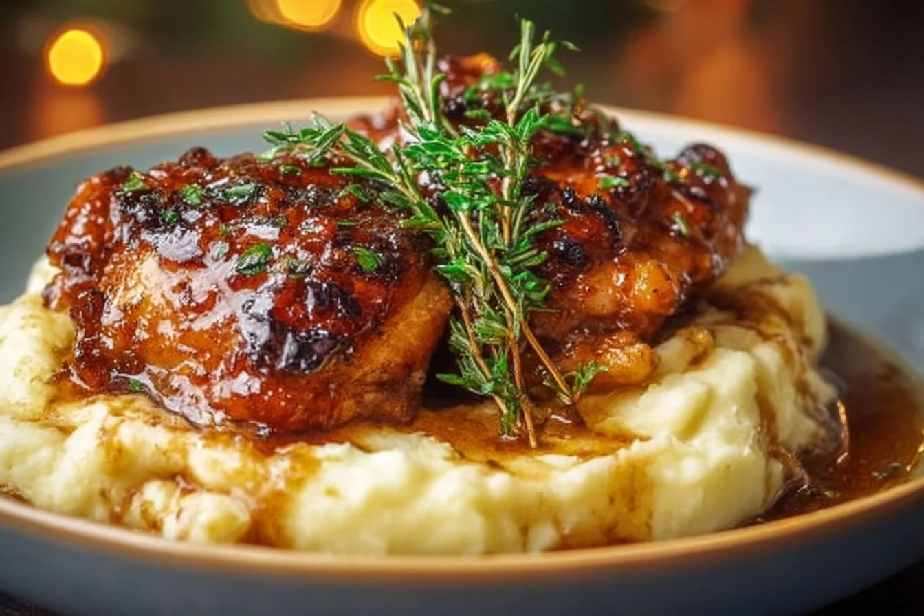 Chipotle Honey Chicken Thighs With Smoked Gouda Mashed Potatoes