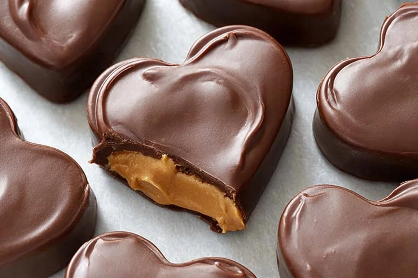 Chocolate Peanut Butter Valentine's Heart dessert for a romantic occasion