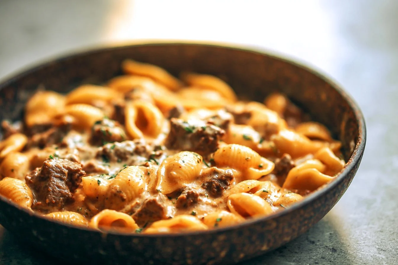 Creamy Beef and Shells