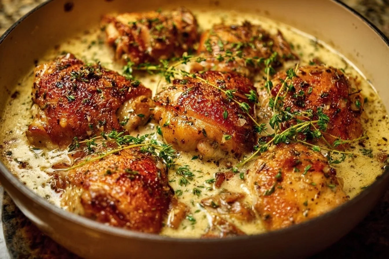 Creamy Garlic Chicken Thighs (Restaurant-Style, 30 Minutes)