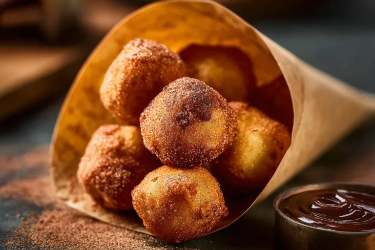 Crispy air fryer churro bites dusted with cinnamon sugar