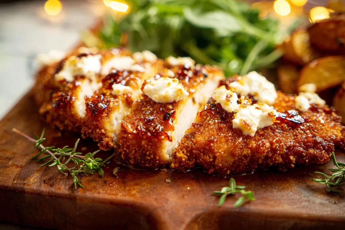 Crispy Hot Honey Feta Chicken