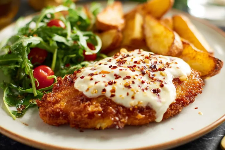 Crispy hot honey feta chicken drizzled with spicy honey glaze and feta cheese.