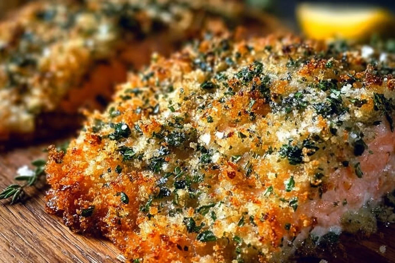 Crispy Parmesan Salmon Bake