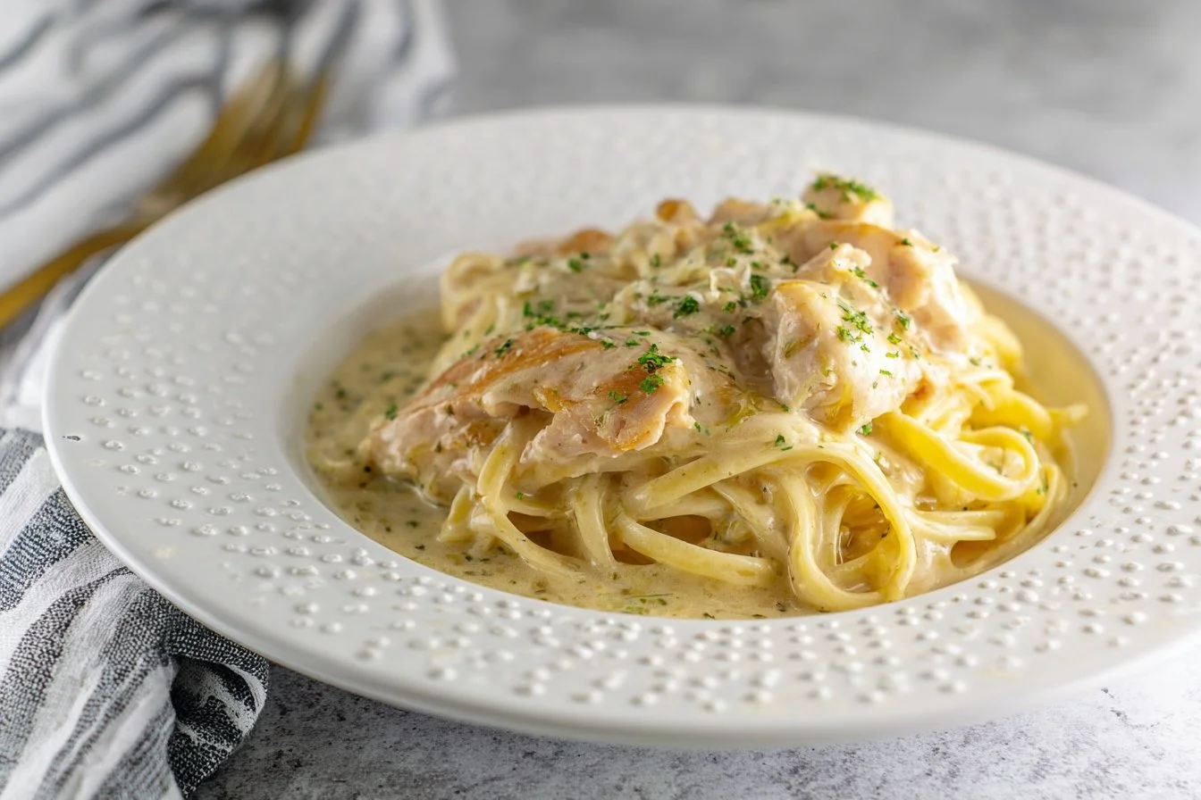 Delicious Crock Pot Angel Chicken served in a bowl with herbs
