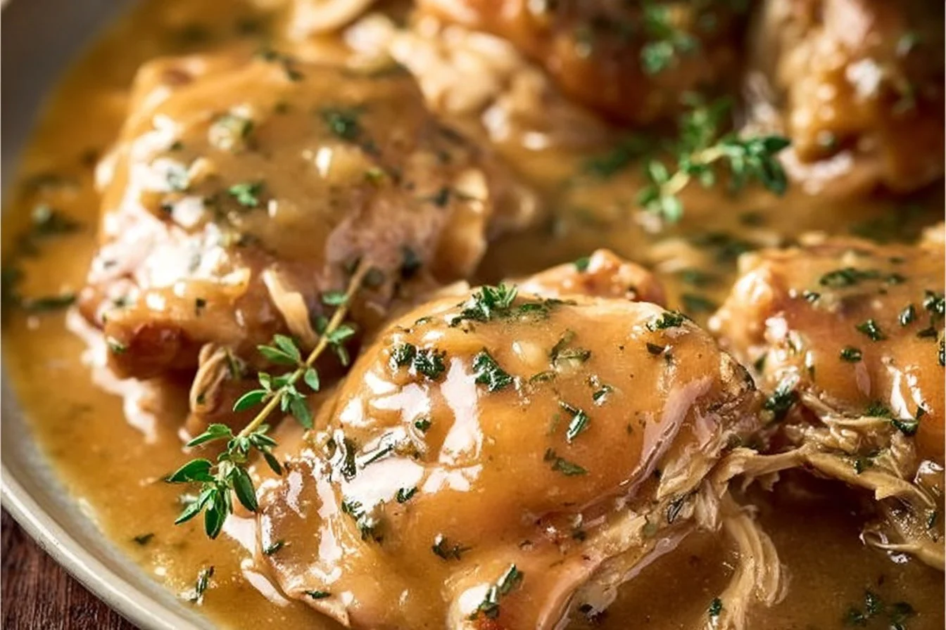 Crockpot Chicken Thighs & Gravy