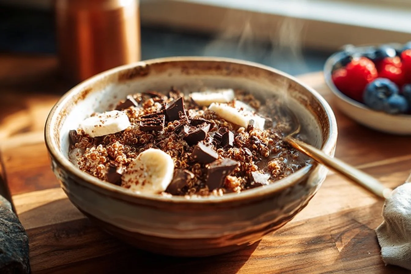 Dark Chocolate Quinoa Breakfast Bowl